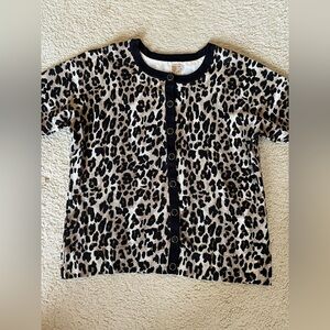 JM Collection leopard 3/4 sleeve knit top, size 1X